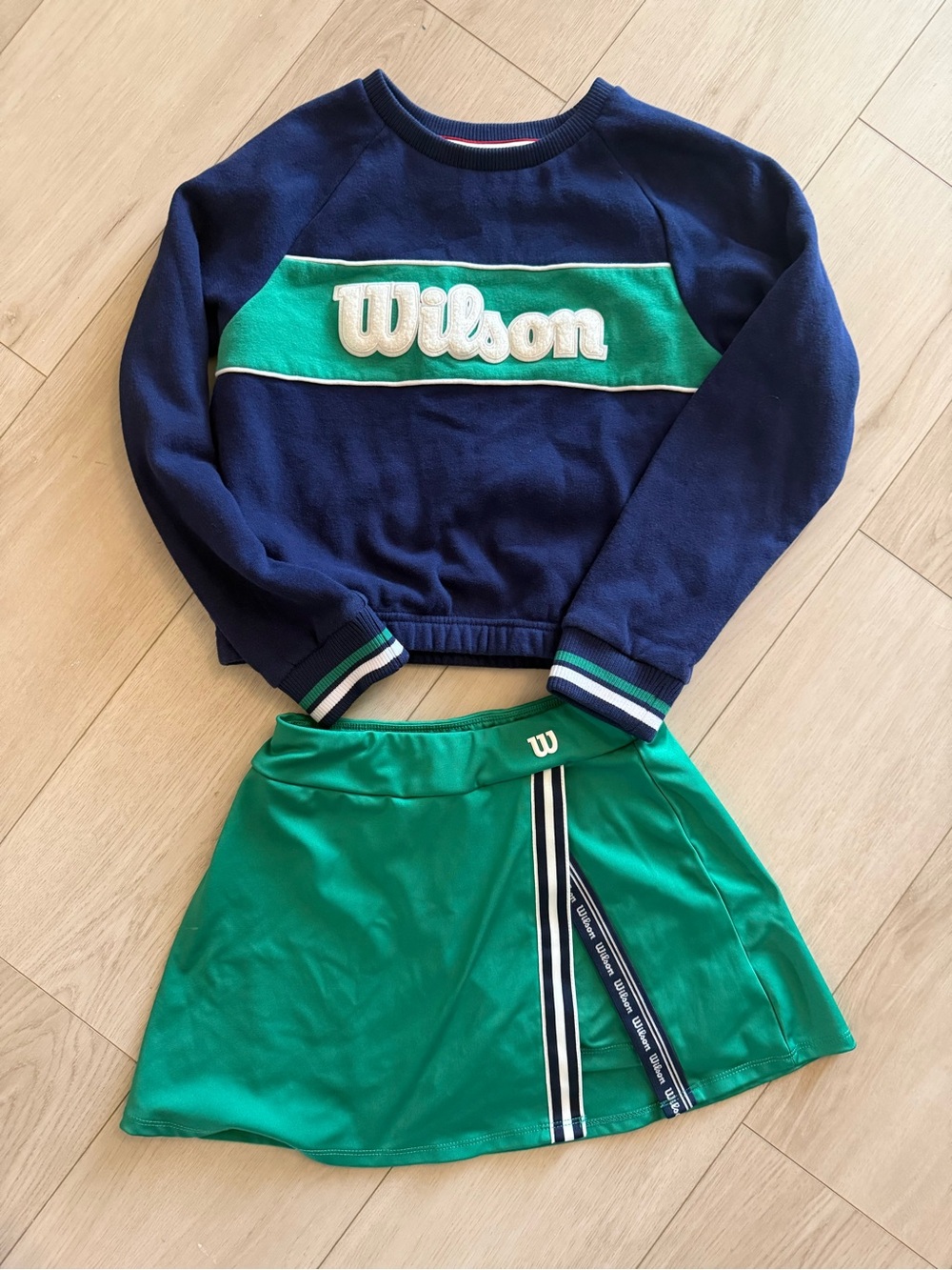 Wilson Navy and Green Girls' Tennis Skort Set